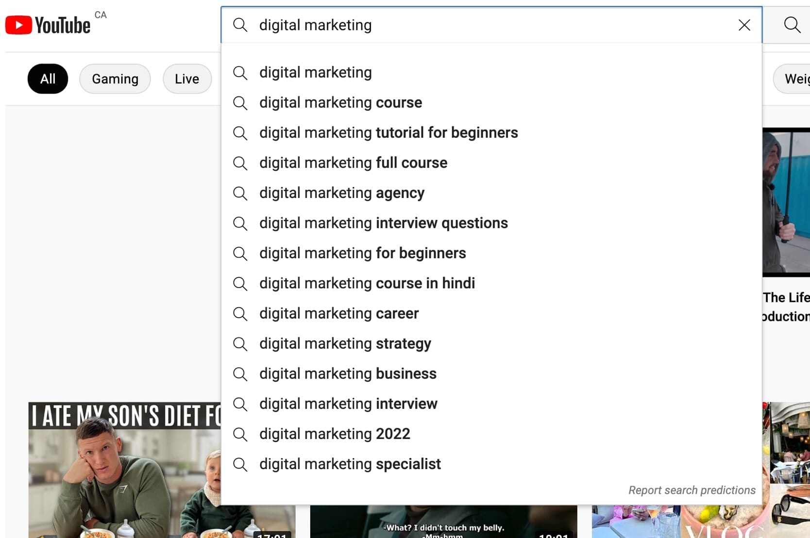 digital marketing research on youtube