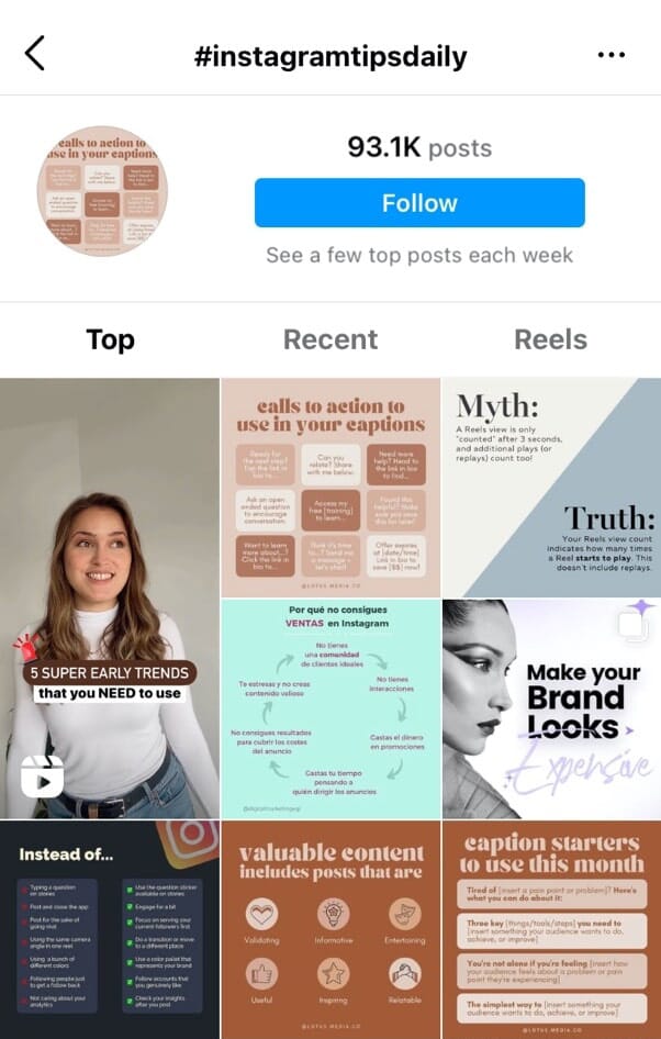 instagram hashtag research example