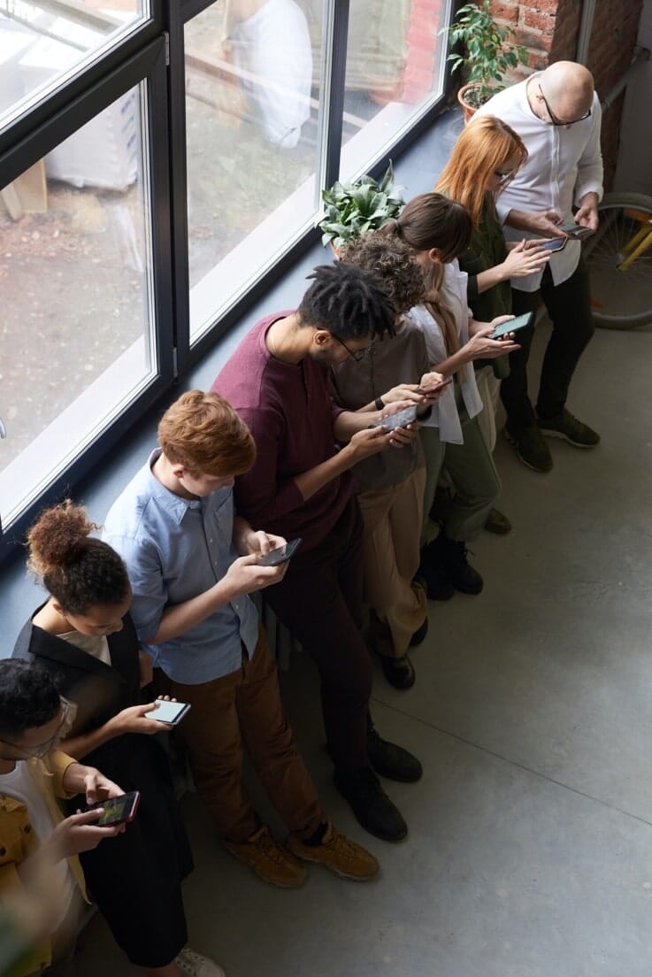 people using mobile phones